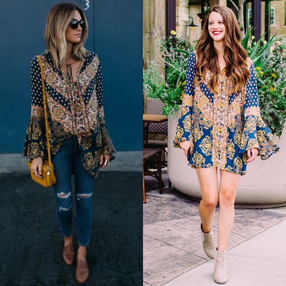 Free People Magic Mystery Tunic Size Large Dress - Picture 10 of 10